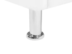 Beliani Letto contenitore Pelle sintetica METZ 90 x 200 cm Bianco Bianco Argento