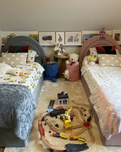 Letto contenitore per bambini Velluto ANET 90 x 200 cm Rosa