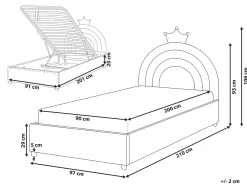 Letto contenitore per bambini Corona Velluto GRISETOT 90 x 200 cm Blu