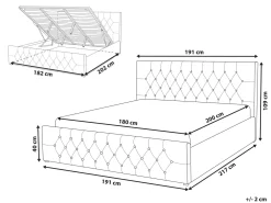 Letto contenitore Tessuto AMIENS 180 x 200 cm Beige
