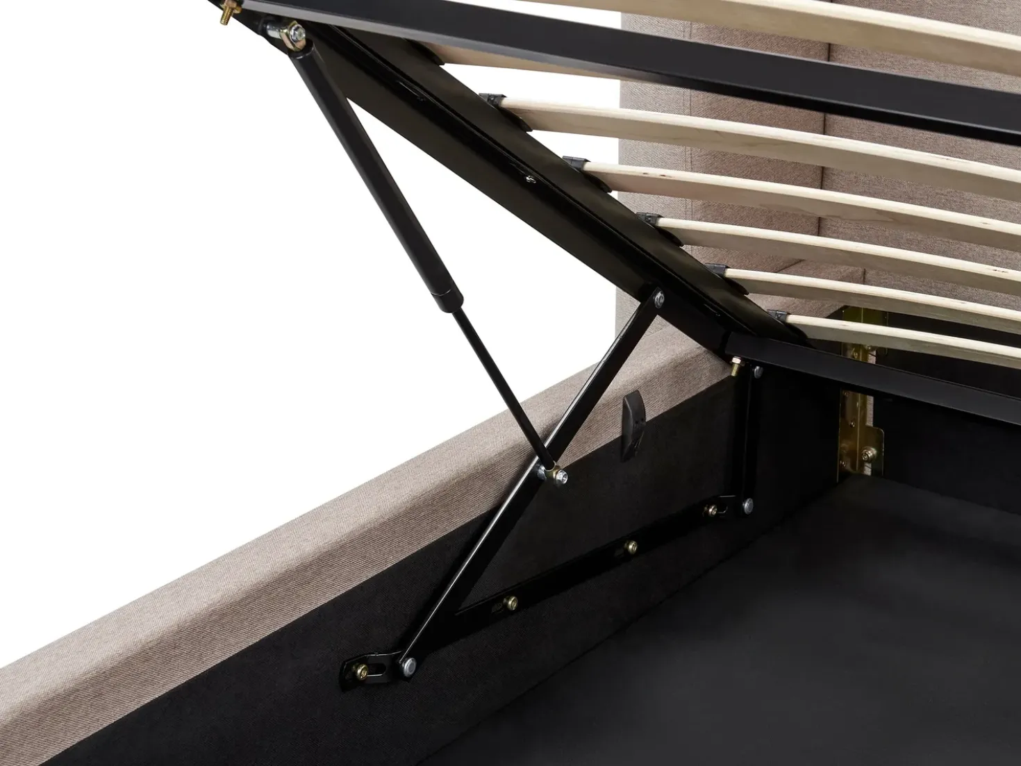 Letto contenitore Tessuto MONESTIER 180 x 200 cm Tortora