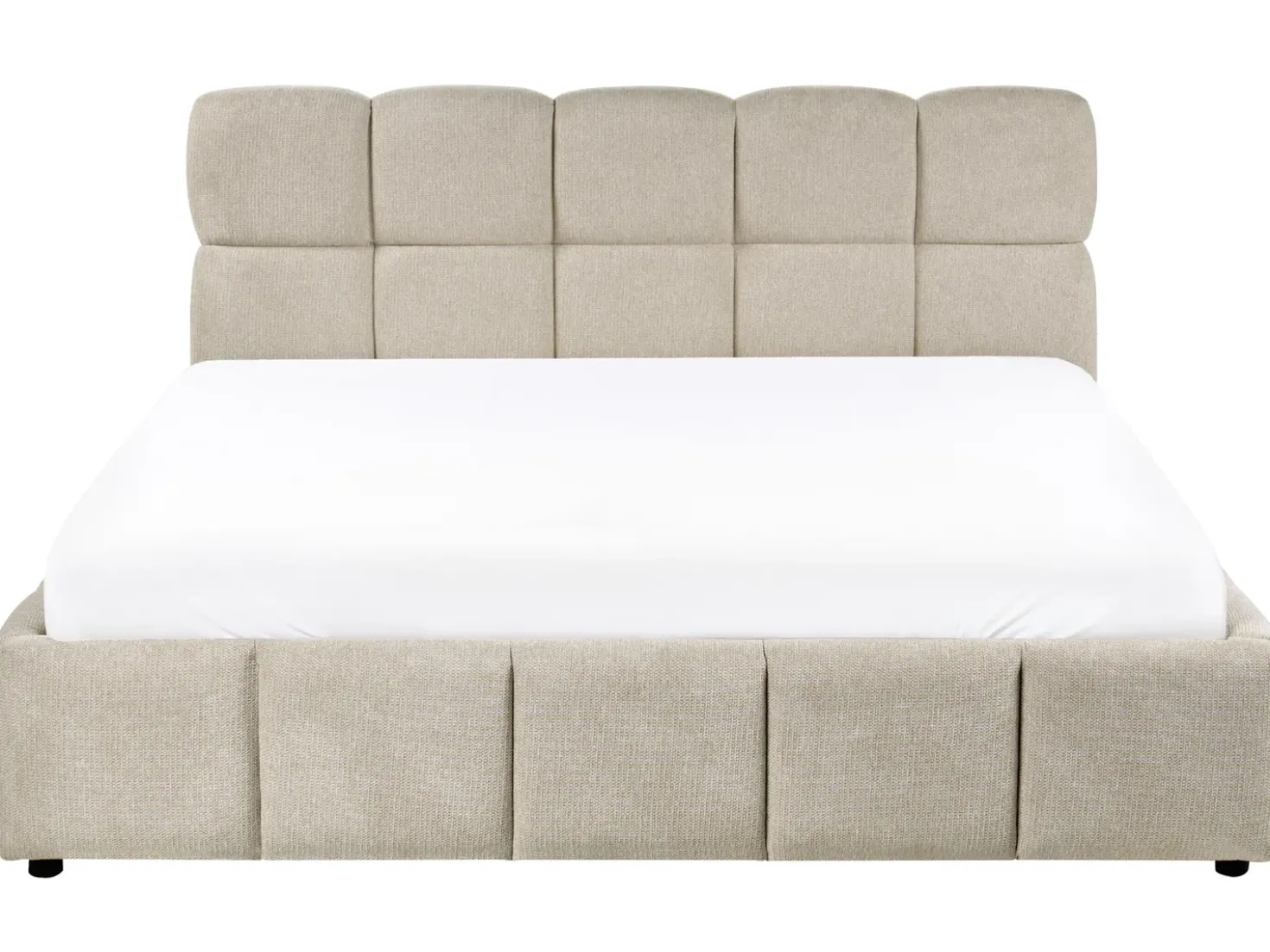 Letto contenitore Tessuto NOYON 180 x 200 cm Tortora