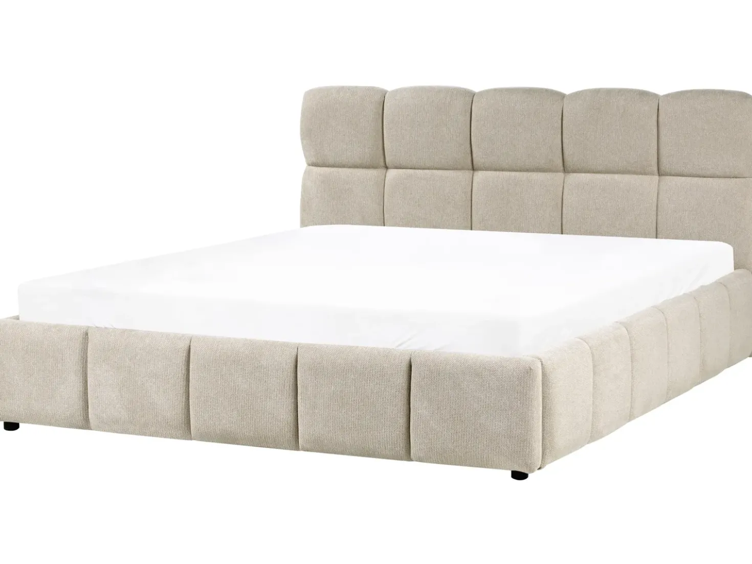 Letto contenitore Tessuto NOYON 180 x 200 cm Tortora