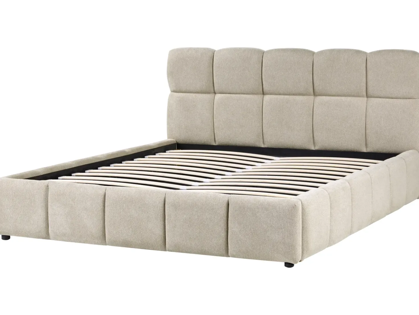 Letto contenitore Tessuto NOYON 180 x 200 cm Tortora