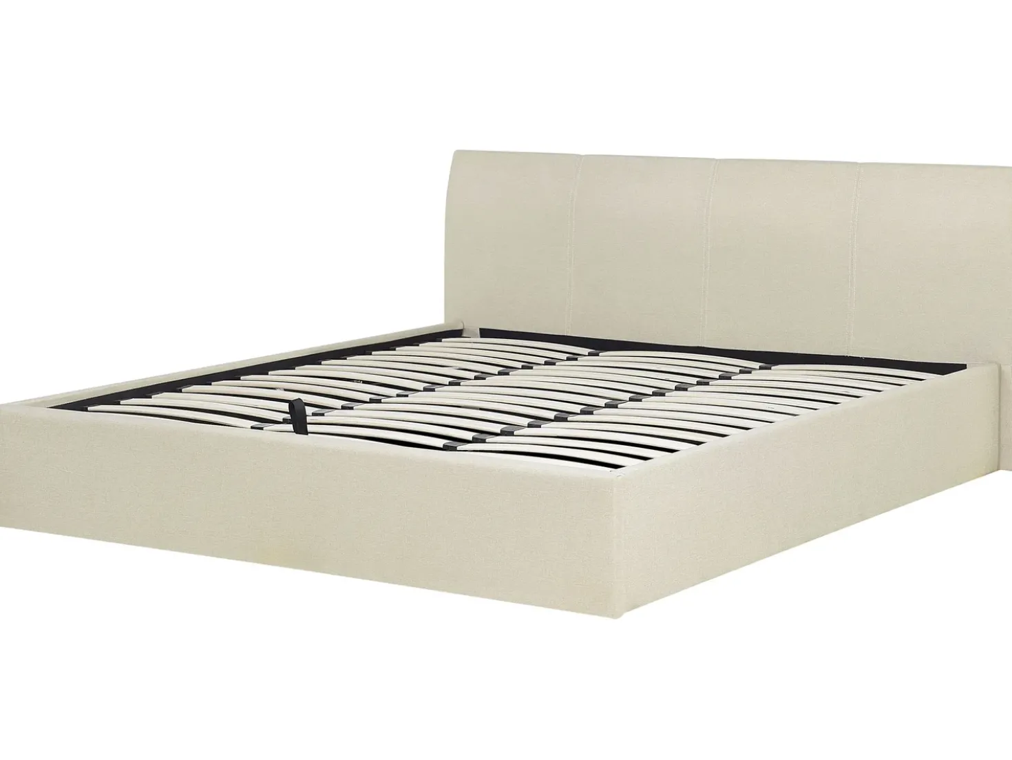 Letto contenitore Tessuto ORBEY 180 x 200 cm Beige chiaro