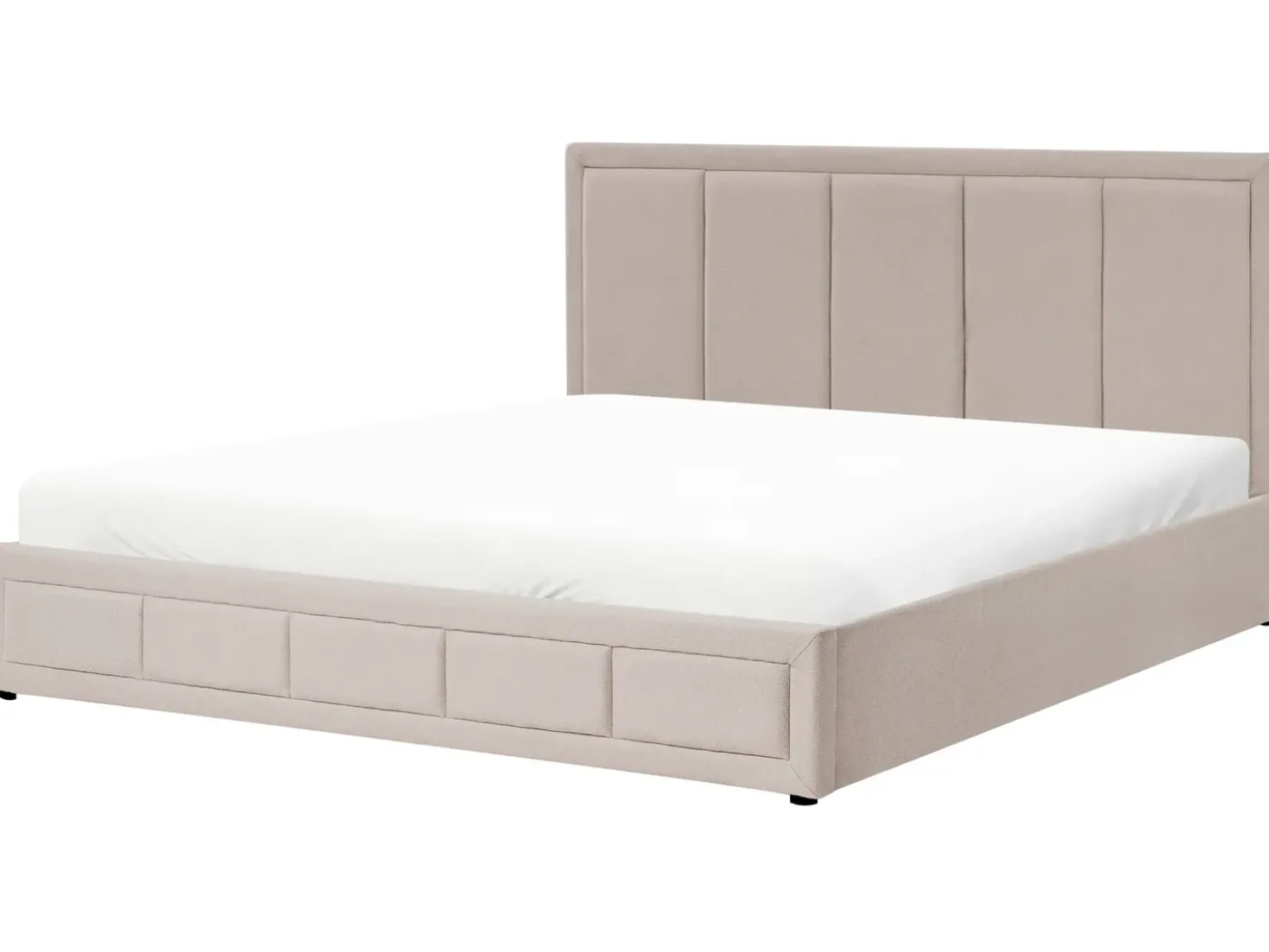 Letto contenitore Tessuto QUIBERON 180 x 200 cm Beige