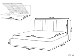 Letto contenitore Tessuto TARASCON 180 x 200 cm Beige chiaro