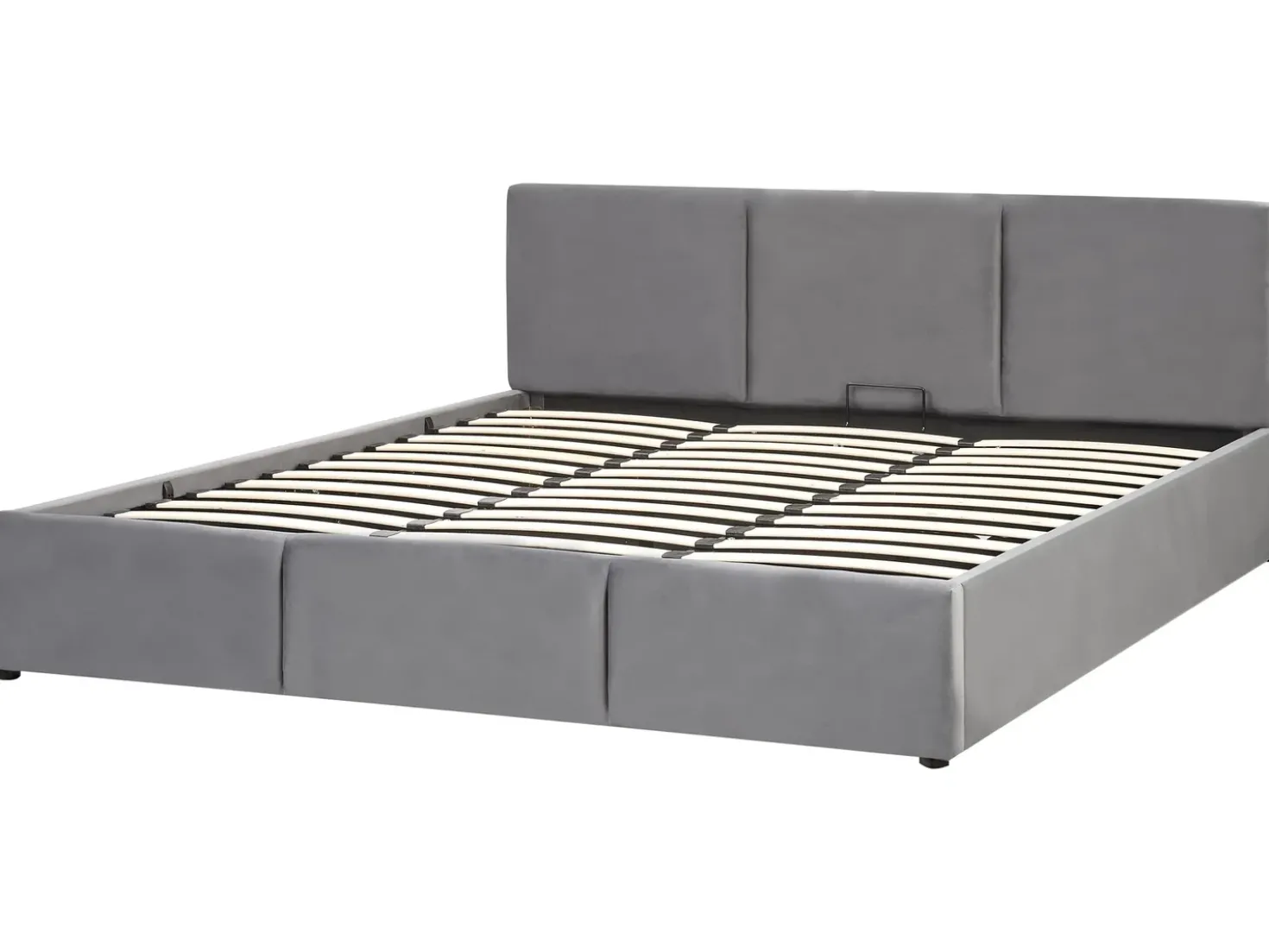Letto contenitore Velluto BOUSSE 180 x 200 cm Grigio scuro
