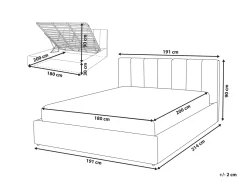 Letto contenitore Velluto DREUX 180 x 200 cm Beige chiaro