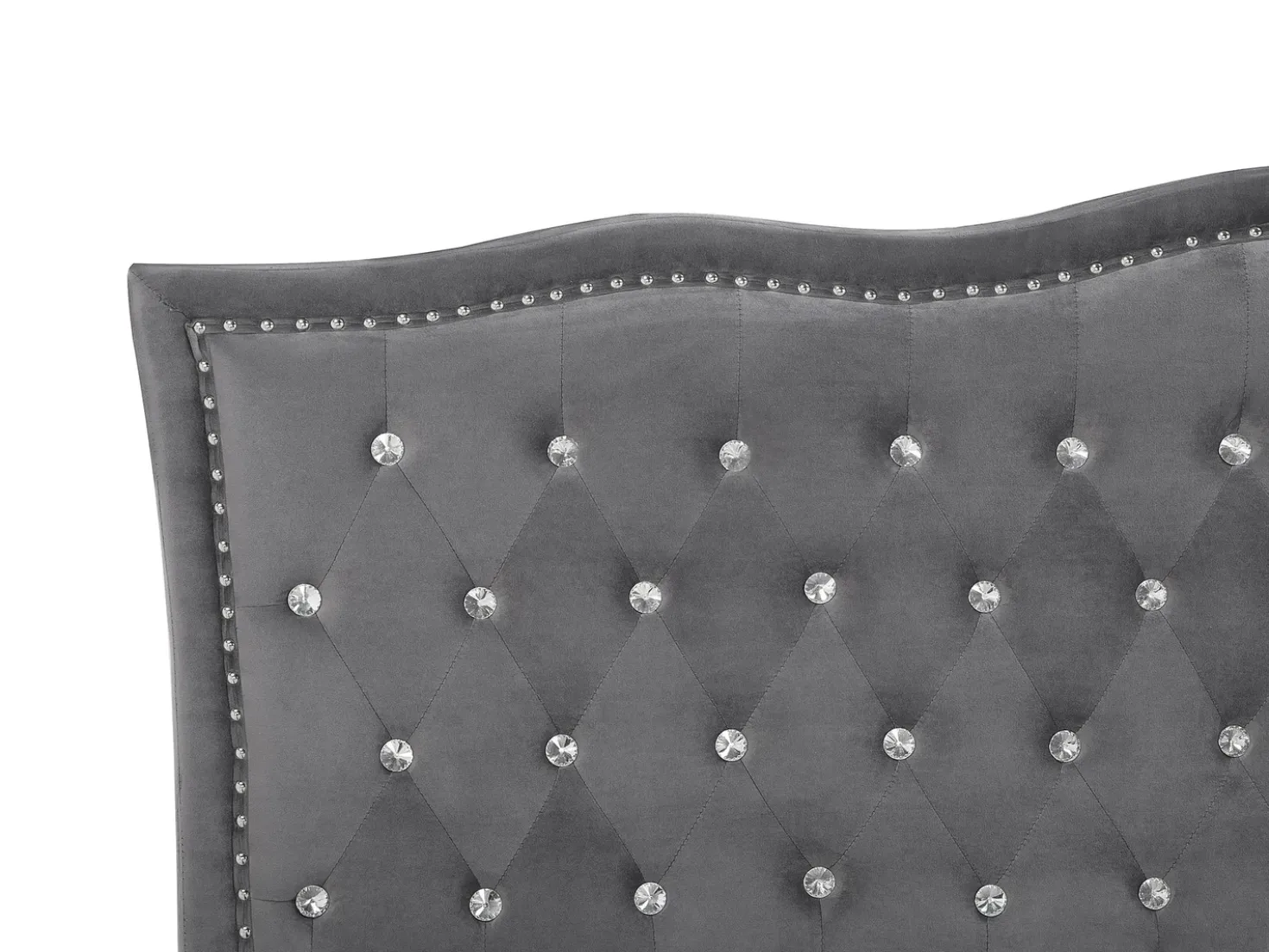 Letto contenitore Velluto METZ 160 x 200 cm Grigio scuro