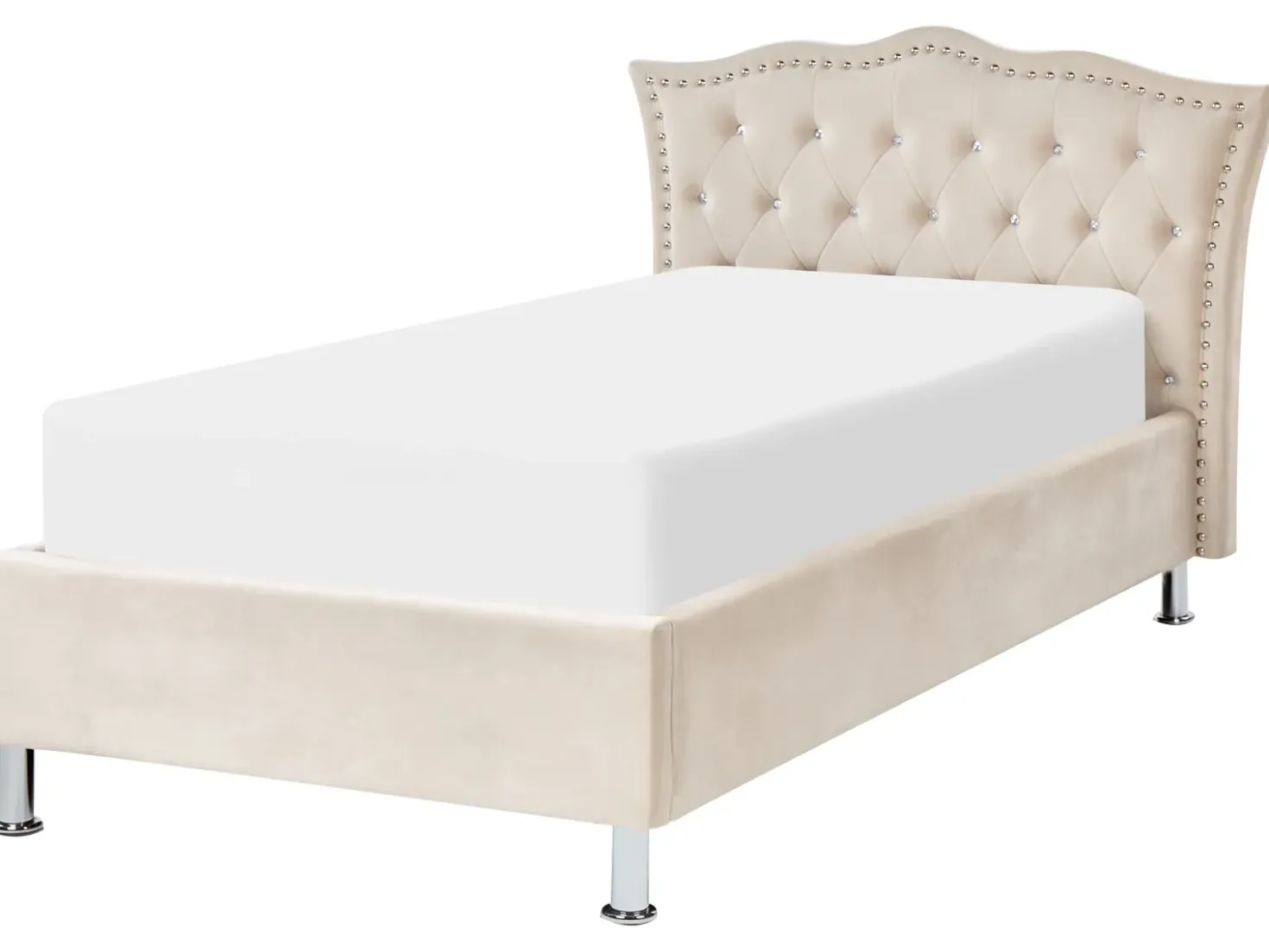Letto contenitore Velluto METZ 90 x 200 cm Beige