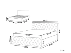 Letto contenitore Velluto ROCHEFORT 180 x 200 cm Blu marino