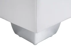 Discount Beliani Letto Continentale Pelle sintetica PRESIDENT 180 x 200 cm Bianco Bianco Argento
