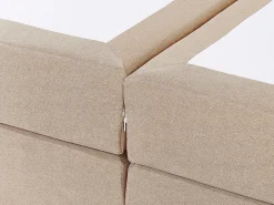 Discount Beliani Letto Continentale Tessuto PRESIDENT 160 x 200 cm Beige Beige Argento