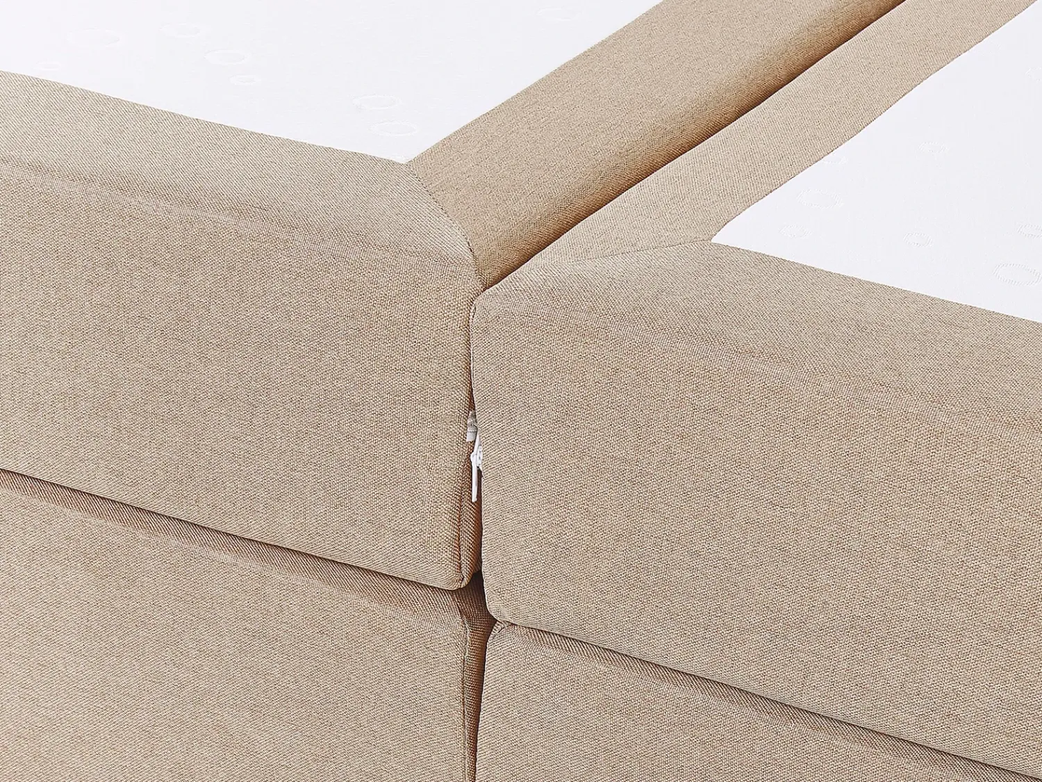 Discount Beliani Letto Continentale Tessuto PRESIDENT 160 x 200 cm Beige Beige Argento