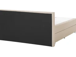Discount Beliani Letto Continentale Tessuto PRESIDENT 160 x 200 cm Beige Beige Argento