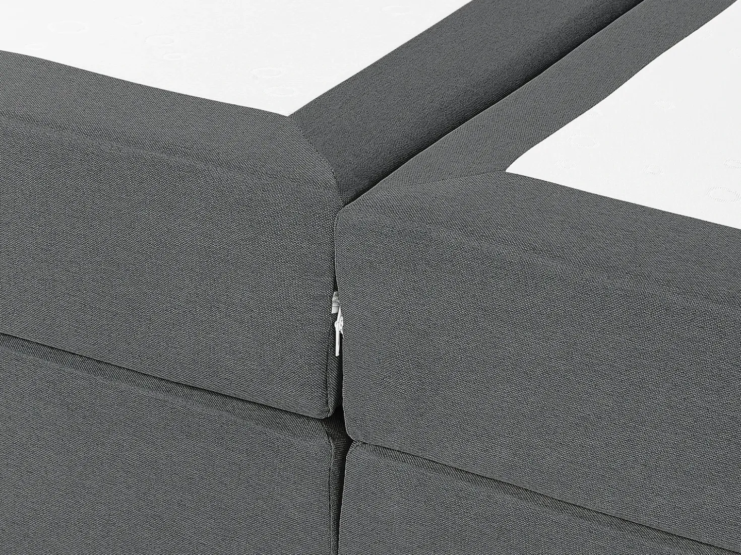 Letto Continentale Tessuto PRESIDENT 160 x 200 cm Grigio scuro