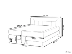 Letto Continentale Velluto MARQUISE 180 x 200 cm Beige