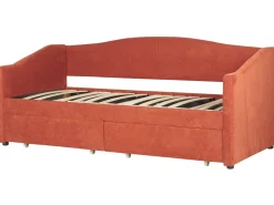 Letto da giorno con contenitore Tessuto VITTEL 90 x 200 cm Rosso