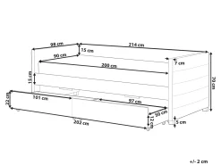 Letto da giorno con contenitore Velluto MARRAY 90 x 200 cm Nero