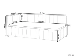 Letto da giorno Velluto LISIEUX 90 x 200 cm Tortora