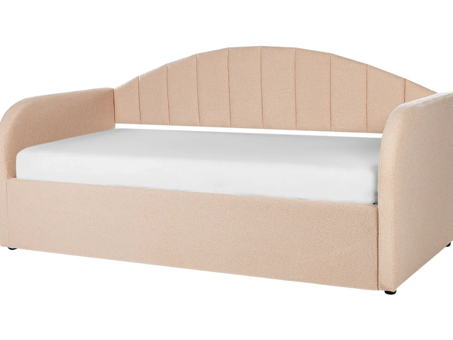Letto estraibile Bouclé EYBURIE 90 x 200 cm Rosa pesca