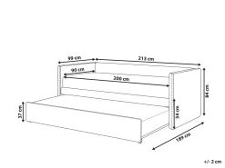 Letto estraibile Bouclé TROYES 90 x 200 cm Rosa pesca