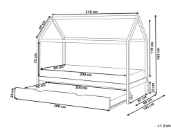 Letto estraibile per bambini Legno di pino CRILLON 90 x 200 cm Bianco