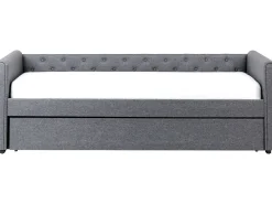 Outlet Beliani Letto estraibile Tessuto LIBOURNE 90 x 200 cm scuro Grigio