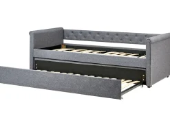 Outlet Beliani Letto estraibile Tessuto LIBOURNE 90 x 200 cm scuro Grigio