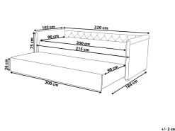 Outlet Beliani Letto estraibile Tessuto LIBOURNE 90 x 200 cm scuro Grigio