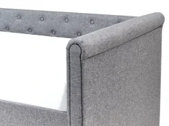 Outlet Beliani Letto estraibile Tessuto LIBOURNE 90 x 200 cm scuro Grigio