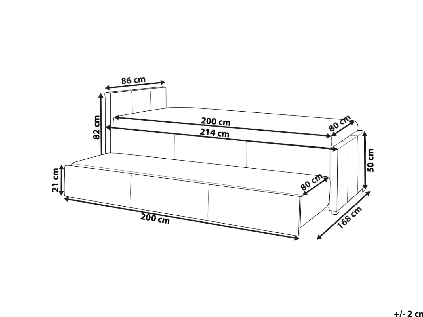 Letto estraibile Tessuto MARMANDE 80 x 200 cm Blu marino