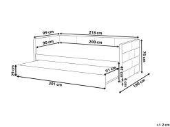 Letto estraibile Velluto CHAVONNE 90 x 200 cm Nero
