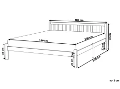 Letto Legno di pino FLORAC 180 x 200 cm Marrone chiaro