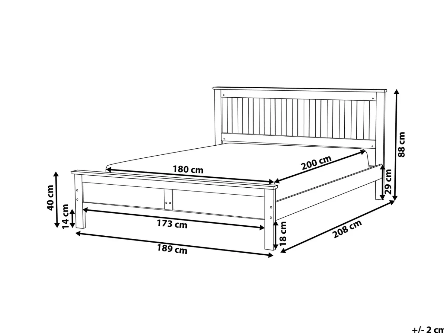 Letto Legno di pino MAYENNE 180 x 200 cm Marrone scuro