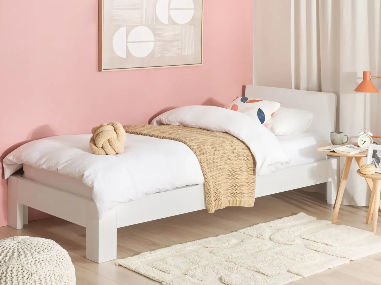 Letto Legno di pino ROYAN 90 x 200 cm Bianco