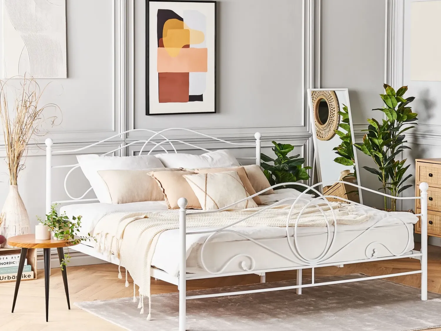 Outlet Beliani Letto Metallo LYRA 160 x 200 cm Bianco