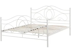 Outlet Beliani Letto Metallo LYRA 160 x 200 cm Bianco