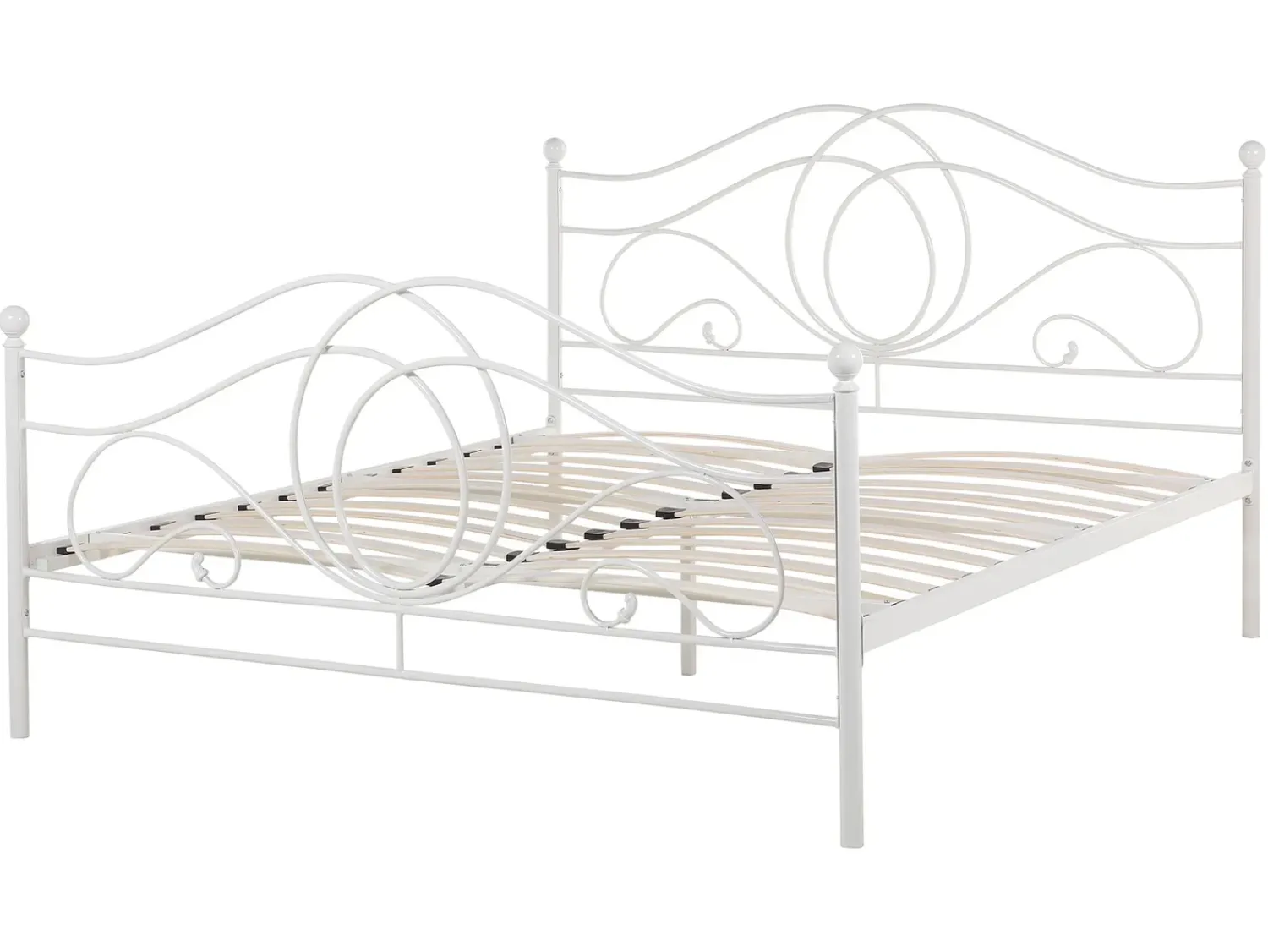 Outlet Beliani Letto Metallo LYRA 160 x 200 cm Bianco
