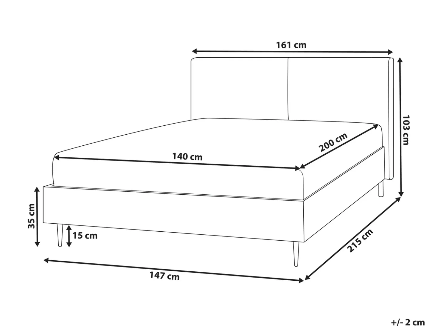Letto Pelle sintetica LIMANTON 140 x 200 cm Marrone dorato