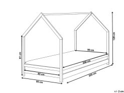Letto per bambini Casa Legno di pino APPY 90 x 200 cm Bianco