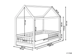 Letto per bambini Casa Legno di pino COSSAYE 90 x 200 cm Marrone chiaro