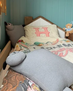 Letto per bambini Casa Velluto KERVAN 90 x 200 cm Marrone chiaro