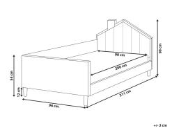 Letto per bambini Casa Velluto KERVAN 90 x 200 cm Marrone chiaro