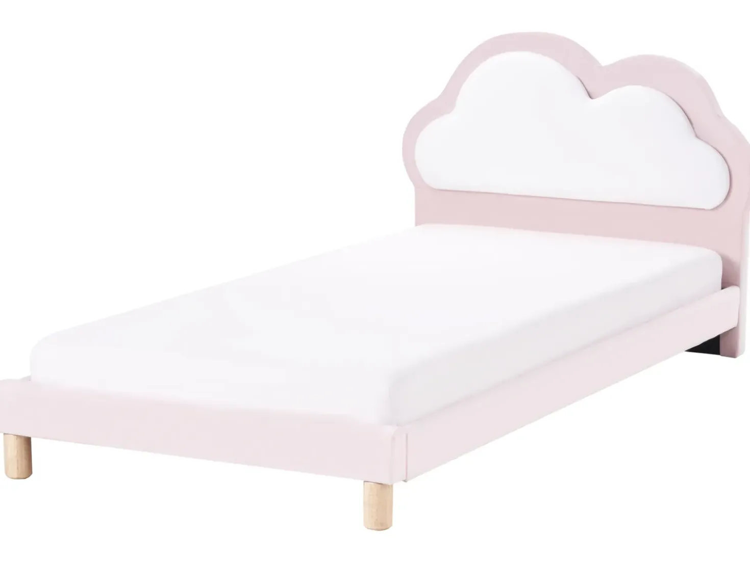 Letto per bambini Nuvola Velluto MAZOU 90 x 200 cm Rosa