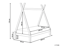 Letto per bambini Tenda Tipi Legno di pino DEVAY 90 x 200 cm Grigio