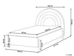 Letto per bambini Velluto ANET 90 x 200 cm Azzurro