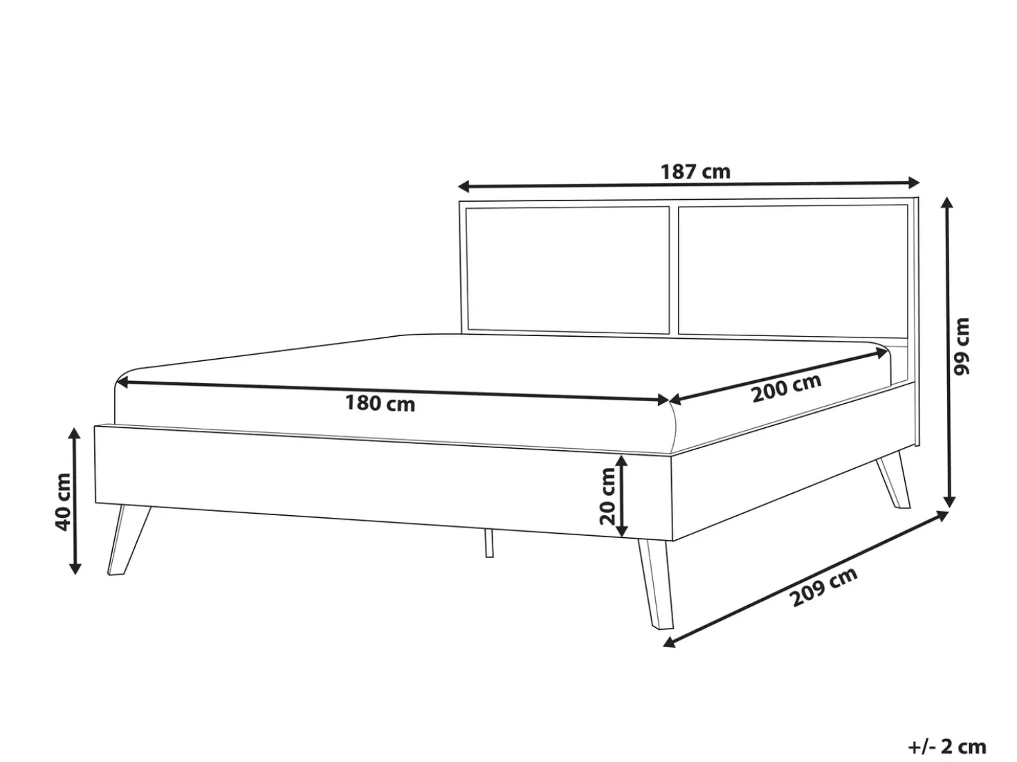 Letto Rattan MONPAZIER 180 x 200 cm Marrone chiaro