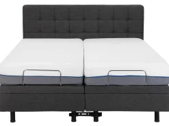 New Beliani Letto regolabile Tessuto DUKE 180 x 200 cm scuro Grigio